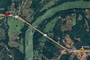 Interditado o km 163 da BR-080 em Santa Rita do Novo Destino 