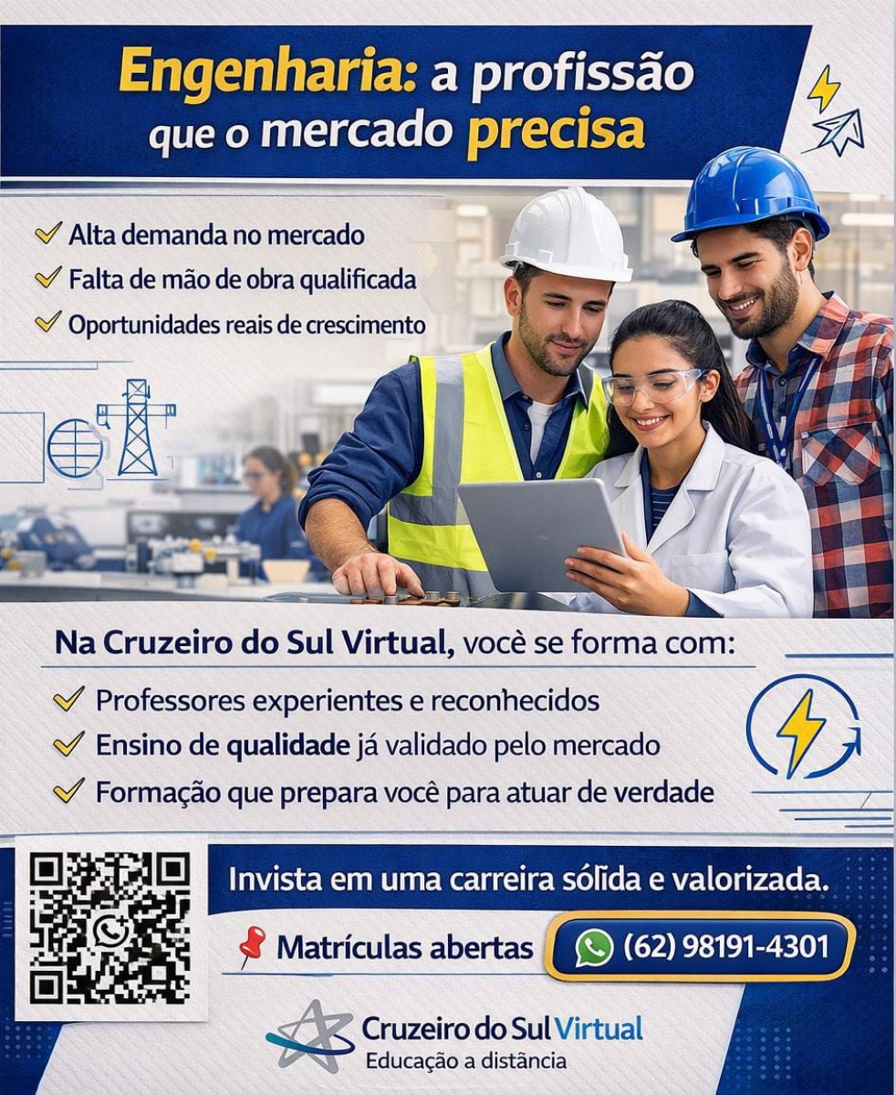 Polo Goianésia oferece cursos de Engenharia que unem qualidade acadêmica, flexibilidade e foco na prática profissional 